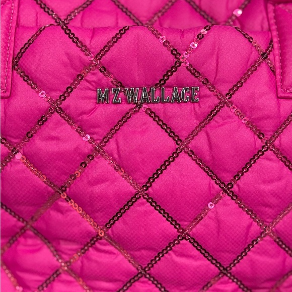 NWOT MZ Wallace Small Sutton Deluxe in Fuschia Pink with Sequins - Picture 3 of 6
